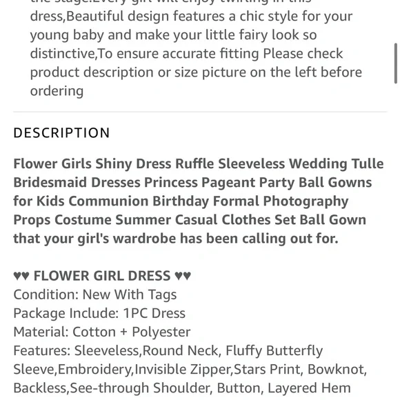 NWT White tulle dress with gold stars detail - Picture 10 of 12